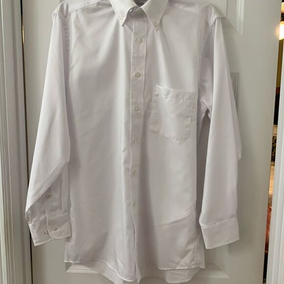 Van Heusen size Small pure white button up dress shirt. - Picture 1 of 7